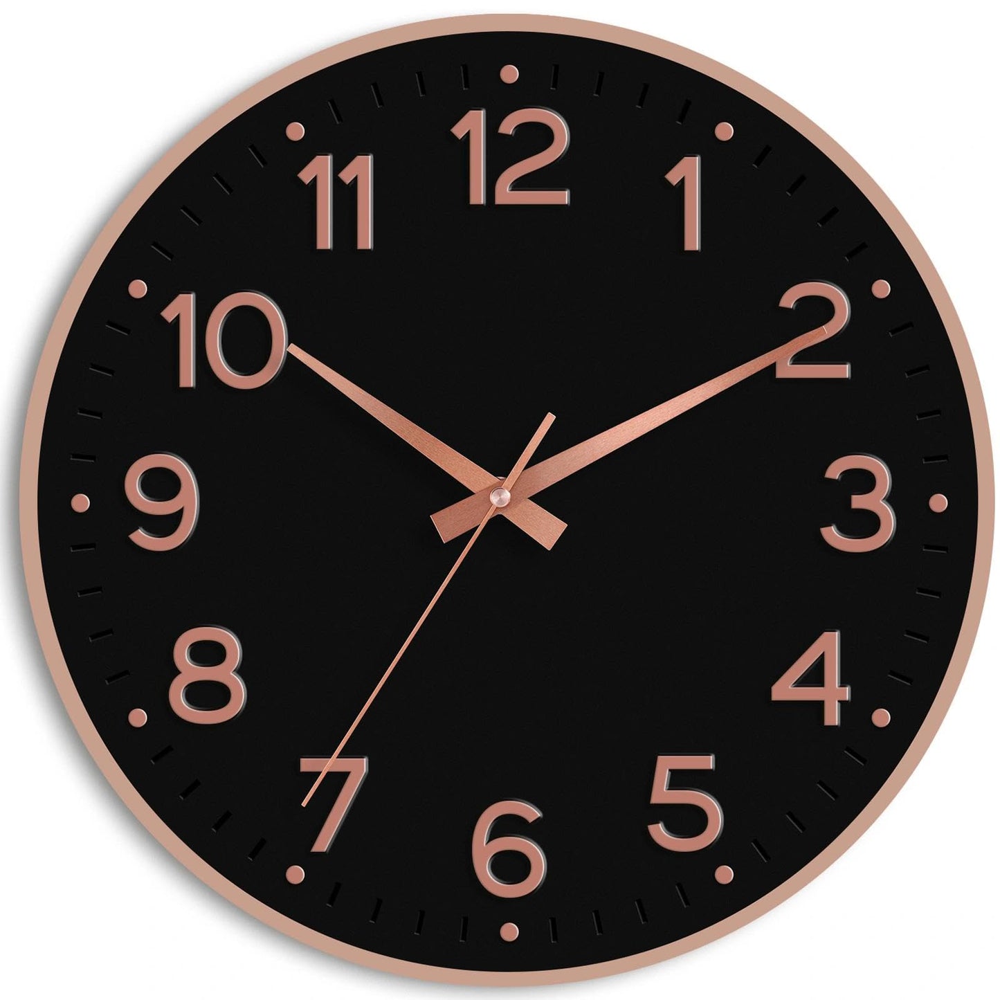 Roymnie Wall Clock Green, Silent Wall Clocks Battery Operated 8 Inch-Modern Non Ticking Analog Clock Decorative for Kitchen Office Bathroom Bedroom(Gold)