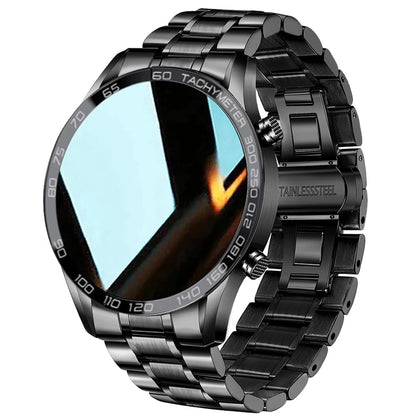 Men Smart Watch for Android iOS, Bluetooth Calls Voice Chat with Heart Rate/Sleep Monitor Fitness Tracker, 1.3" Full Touch Screen IP67 Waterproof Stainless Steel Activity Tracker for Men