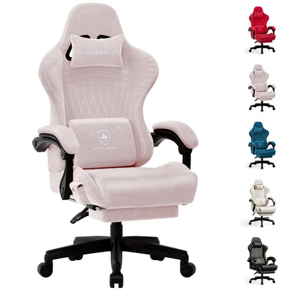 GTPLAYER Gaming Chair for Adults, Ergonomic Computer Game Chairs with Speakers, Footrest & Linkage Armrest, Reclining High Back Silla Gamer for Home Office, Ace Pro, Off-White