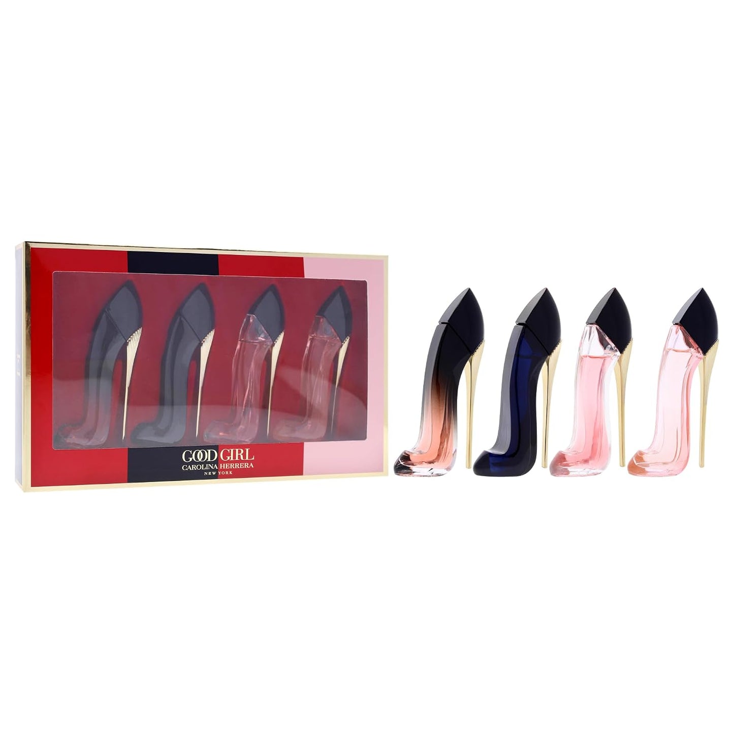 Carolina Herrera Good Girl Perfume for Women Mini Gift Set Splashes EDP 0.24 Ounce | Includes Good Girl, Very Good Girl, Good Girl Blush & Good Girl Very Elixir, Designer Sampler, Travel Size