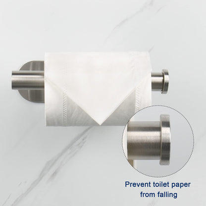 NearMoon Toilet Paper Holder Self Adhesive, Premium Thicken SUS304 Stainless Steel Rustproof Adhesive Toilet Roll Holder no Drilling for Bathroom, Kitchen, Washroom (1 Pack, Brushed Gold)