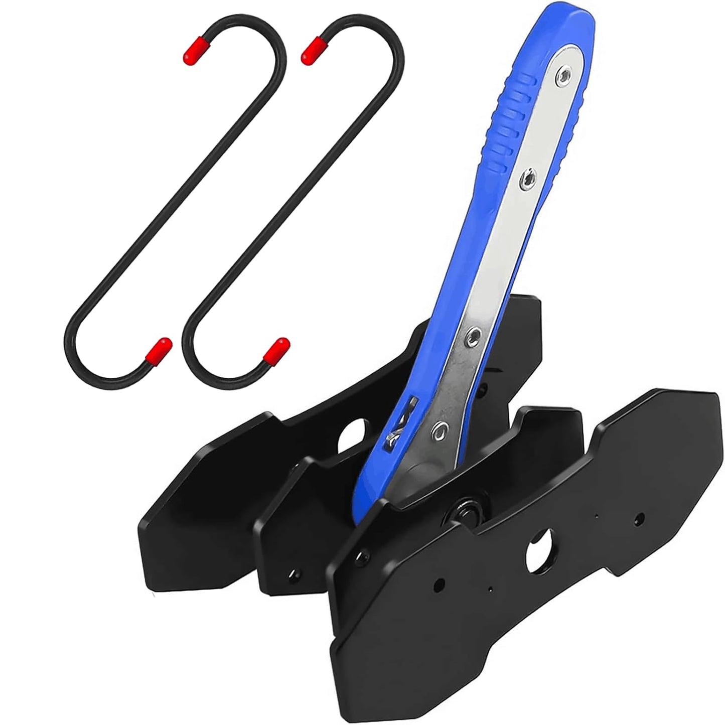 Brake Caliper Compression Tool, Brake Caliper Tool with 360 Degree Swing Ratchets, Caliper Piston Compressor Tool with 2PCS Steel Plates, Brake Caliper Press Tool with Brake Caliper Hooks, Red