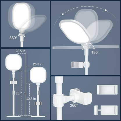 LitONES Video Conference Lighting for Zoom Meeting, Ring Light for Desk with Flexible Stand, 30 Light Modes Ring Light for Computer, Video Lights & Memory Func for Video Calls, Live Stream, Webcam