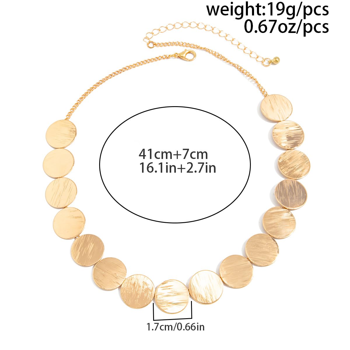 Gold Choker Necklace for Women Chunky Gold Disc Chains Necklace Bold Statement Geometric Round Disc Choker Necklaces Charm Prom Jewelry Accessories