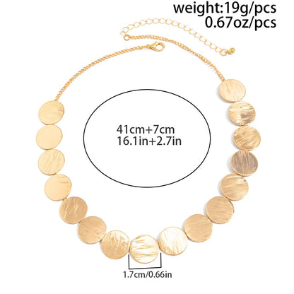 Gold Choker Necklace for Women Chunky Gold Disc Chains Necklace Bold Statement Geometric Round Disc Choker Necklaces Charm Prom Jewelry Accessories