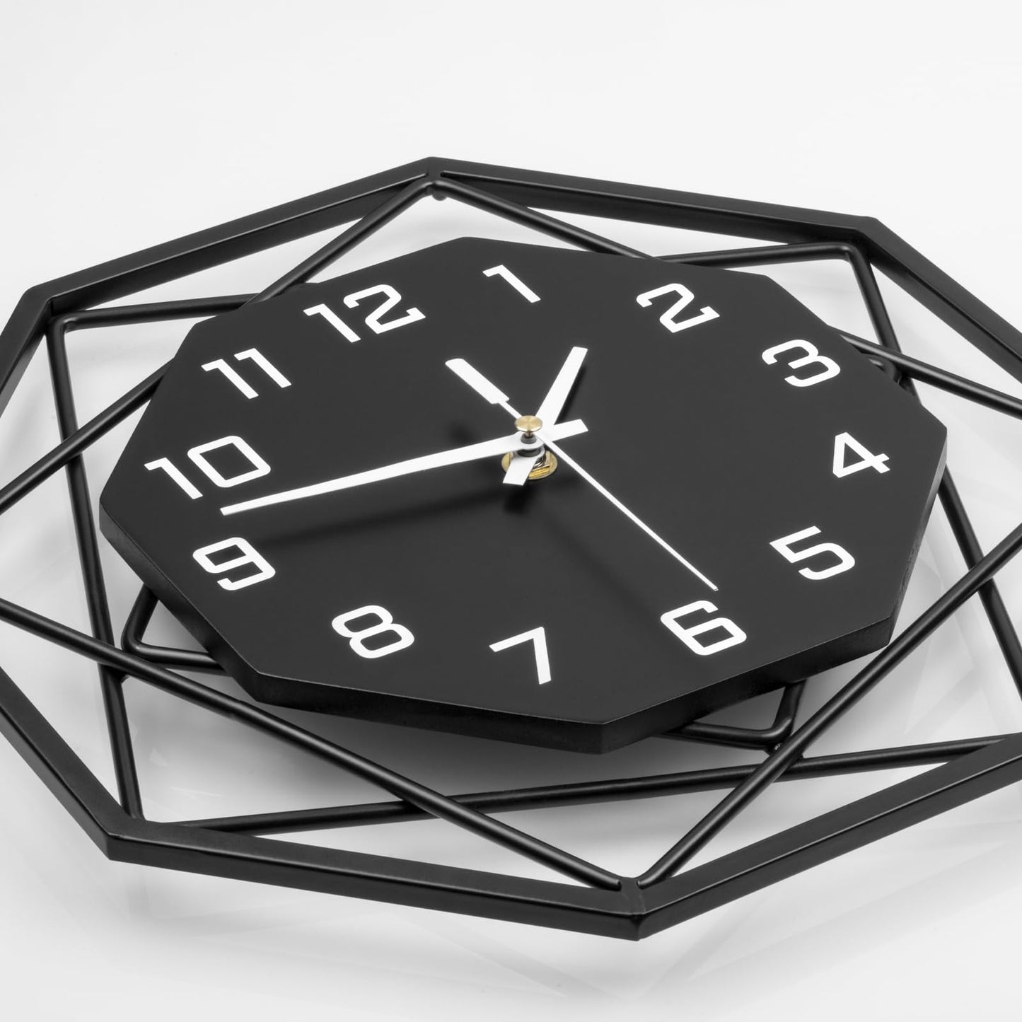 Modern Wall Clocks for Living Room Decor 12in Black Wall Clock Silent Non-Ticking Quartz Battery Operated for Office Kitchen Bedroom Bathroom Minimalist Small Clock Decoration Easy to Read