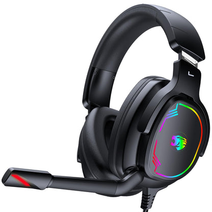 Jimonyer Gaming Headset for PS5 PS4 Xbox Series X|S PC Switch, 7.1 Surround Sound Over Ear Headphones with Noise Canceling Mic, RGB LED Light, Soft Memory Earmuffs Headset for Gaming or Work (Blue)