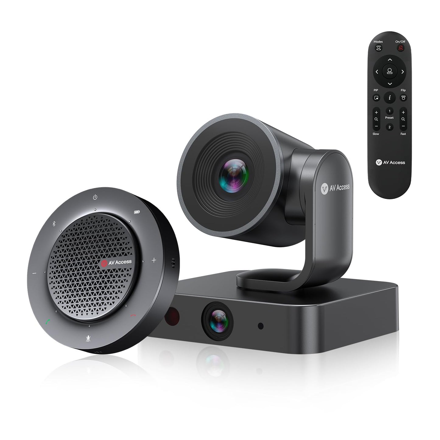 AV Access 4K Conference Room Camera - 1/1.8" CMOS, Gesture Control, Auto Framing, Presenter Tracking, Individuals Gallery, Dual Noise-Canceling Mics, Privacy Cover, 120° FOV, ePTZ 5X Zoom Webcam