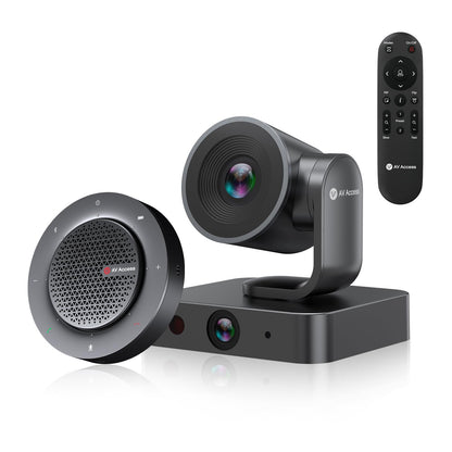 AV Access 4K Conference Room Camera - 1/1.8" CMOS, Gesture Control, Auto Framing, Presenter Tracking, Individuals Gallery, Dual Noise-Canceling Mics, Privacy Cover, 120° FOV, ePTZ 5X Zoom Webcam