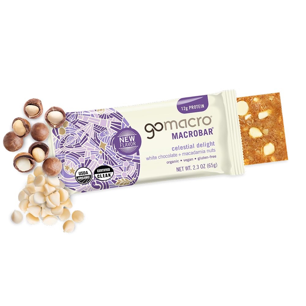 GoMacro MacroBar Organic Vegan Protein Bars - Coconut + Almond Butter + Chocolate Chips (2.3 Ounce Bars, 12 Count)