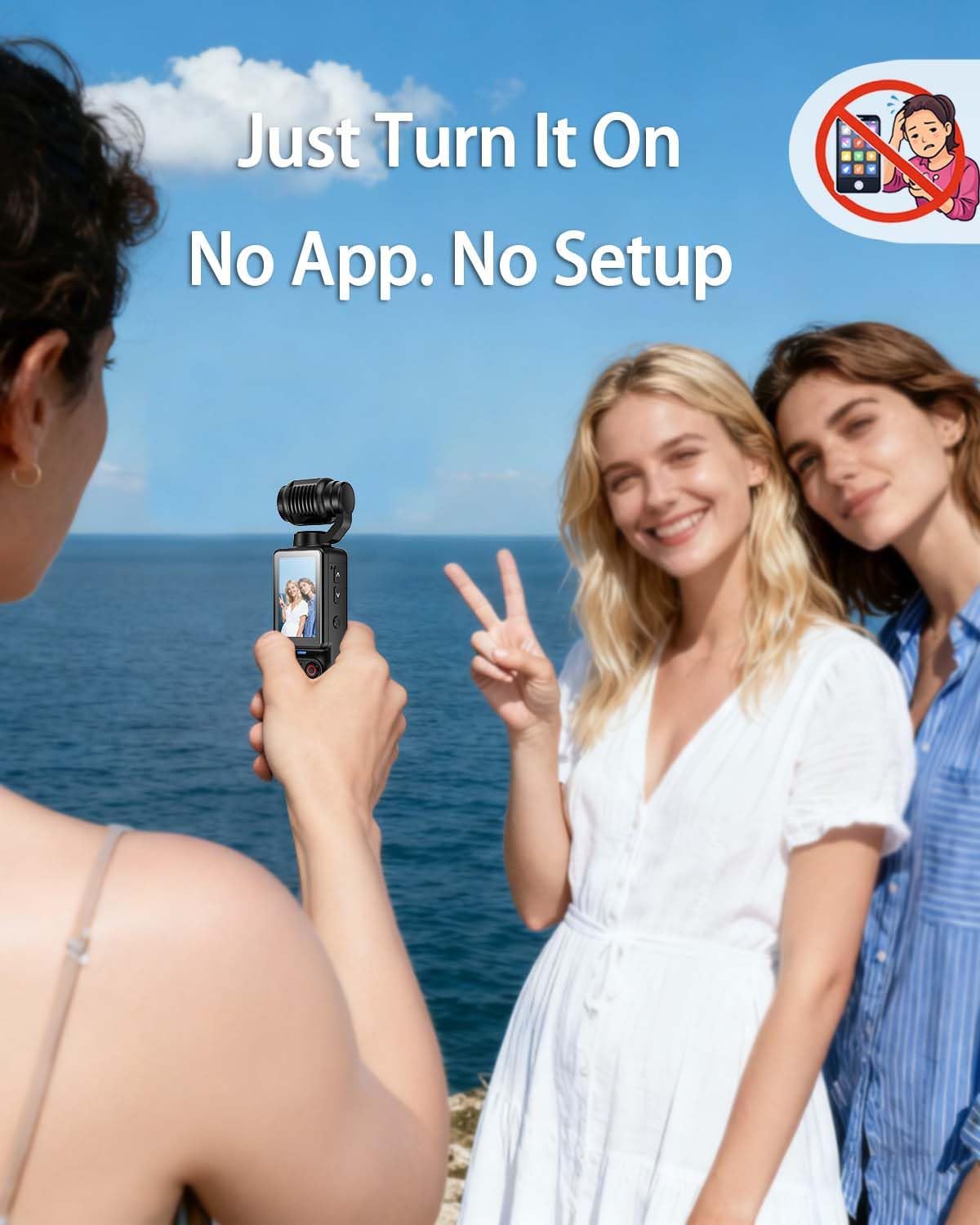 Vlogging Camera, Mini Camcorder, Portable Handheld Video Camera | Mini camcorder with 180° rotating lens, 7-hour battery, 32GB card, one-button recording for travel and daily moments
