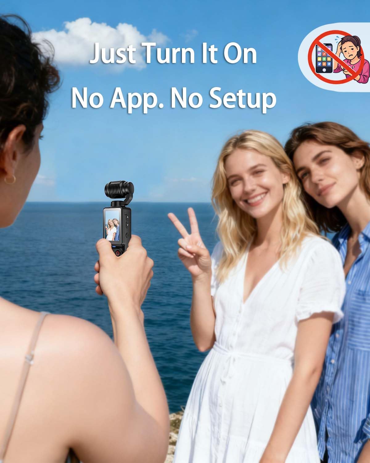 Vlogging Camera, Mini Camcorder, Portable Handheld Video Camera | Mini camcorder with 180° rotating lens, 7-hour battery, 32GB card, one-button recording for travel and daily moments