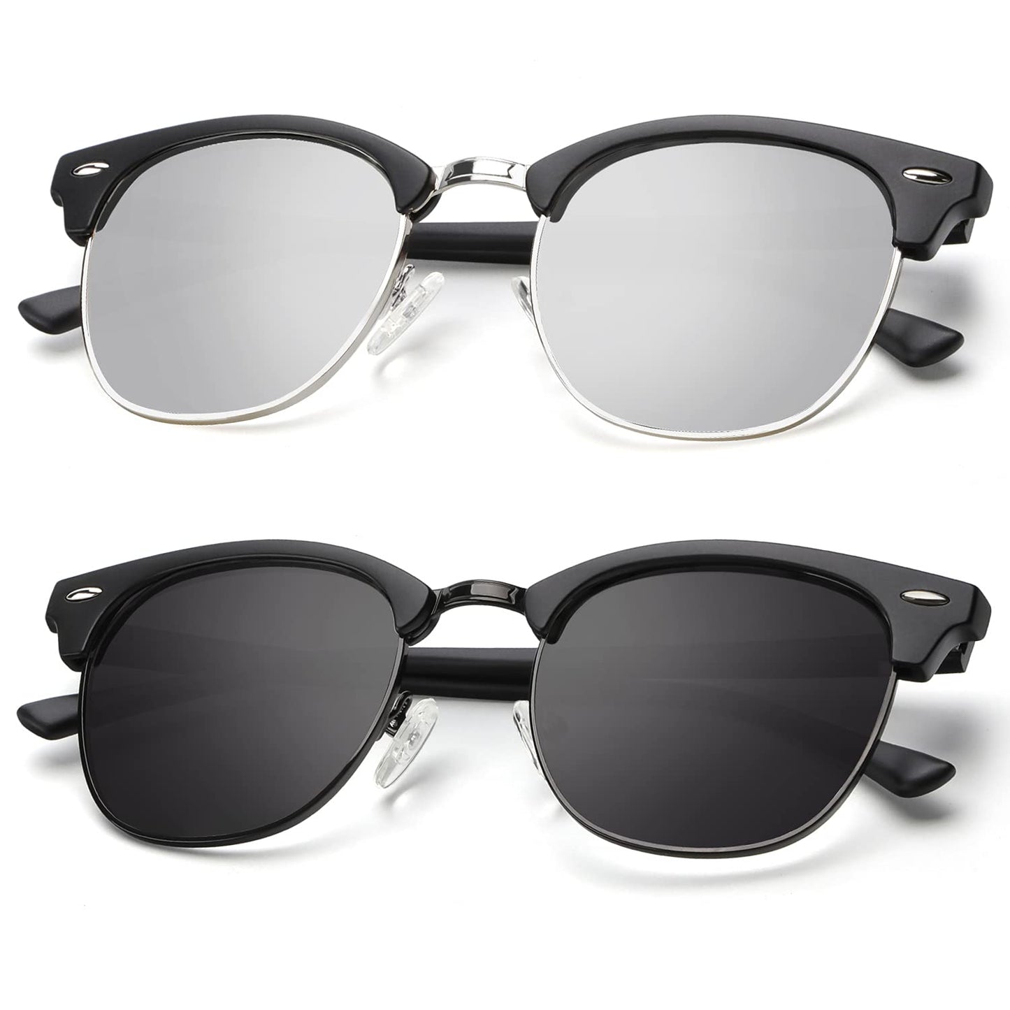 KALIYADI Polarized Sunglasses for Men and Women Semi-Rimless Frame Driving Sun glasses UV Blocking