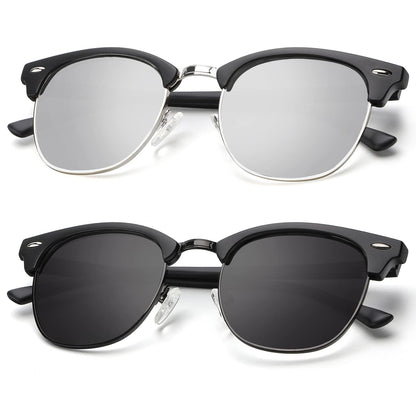KALIYADI Polarized Sunglasses for Men and Women Semi-Rimless Frame Driving Sun glasses UV Blocking