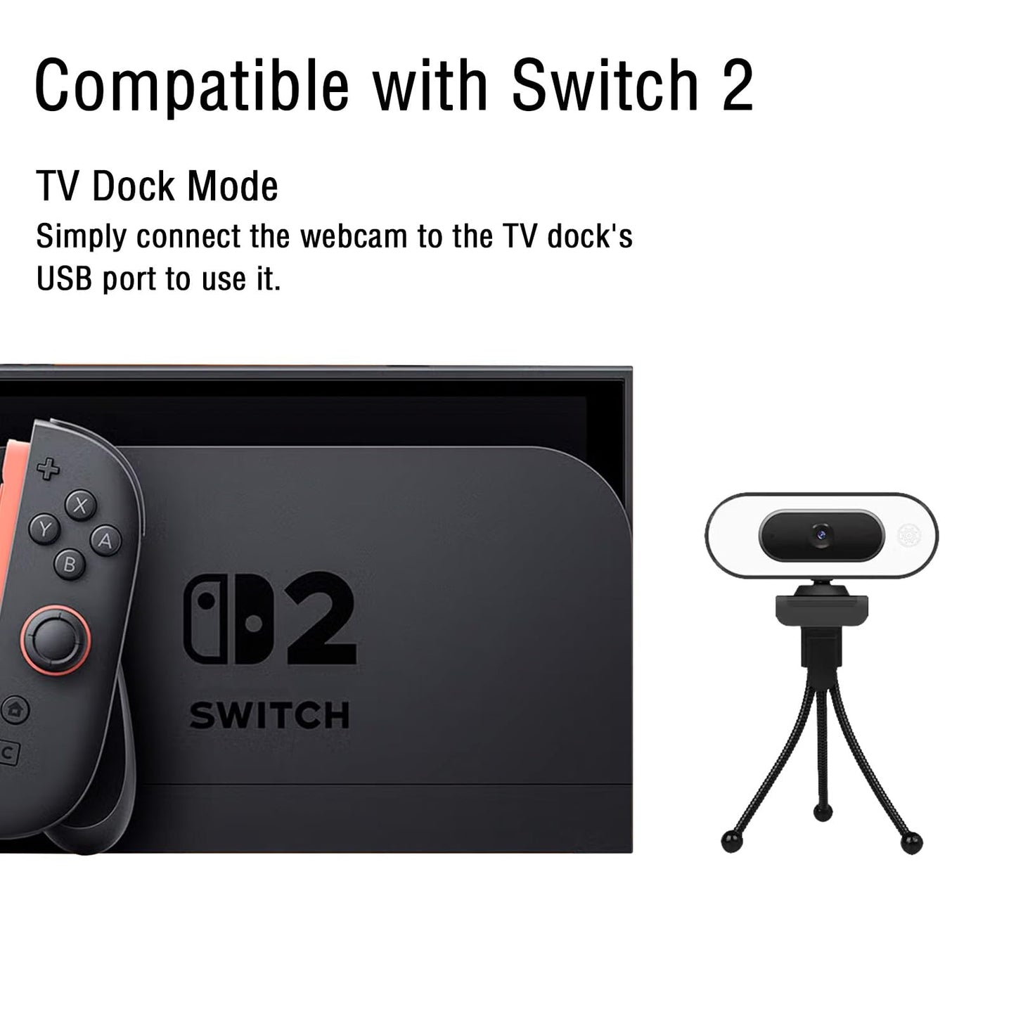 W4 2K Autofocus Webcam with Dual Mics & LED Light, 1080P 60fps/2K 50fps, USB Streaming Camera for PC, Laptop, Switch 2, Desktop - Plug and Play