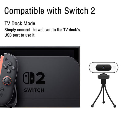 W4 2K Autofocus Webcam with Dual Mics & LED Light, 1080P 60fps/2K 50fps, USB Streaming Camera for PC, Laptop, Switch 2, Desktop - Plug and Play