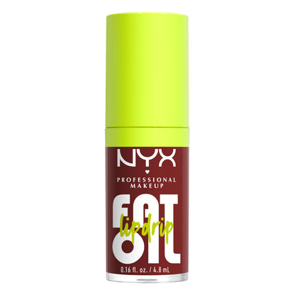 NYX PROFESSIONAL MAKEUP Fat Oil Lip Drip, Moisturizing Lip Oil Gloss, Vegan Tinted Formula, Up to 12 HR Hydration - Supermodel (Shimmering Magenta)