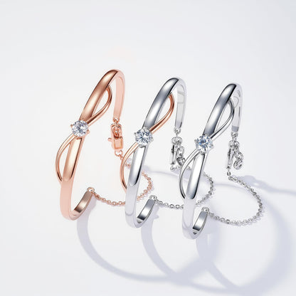Infinity Bracelets for Women Two-tone 18K Gold Plated Adjustable Minimalist Bangle Jewelry Gifts for Mom Perfect for Anniversary Mother's Day Christmas Valentine's Day