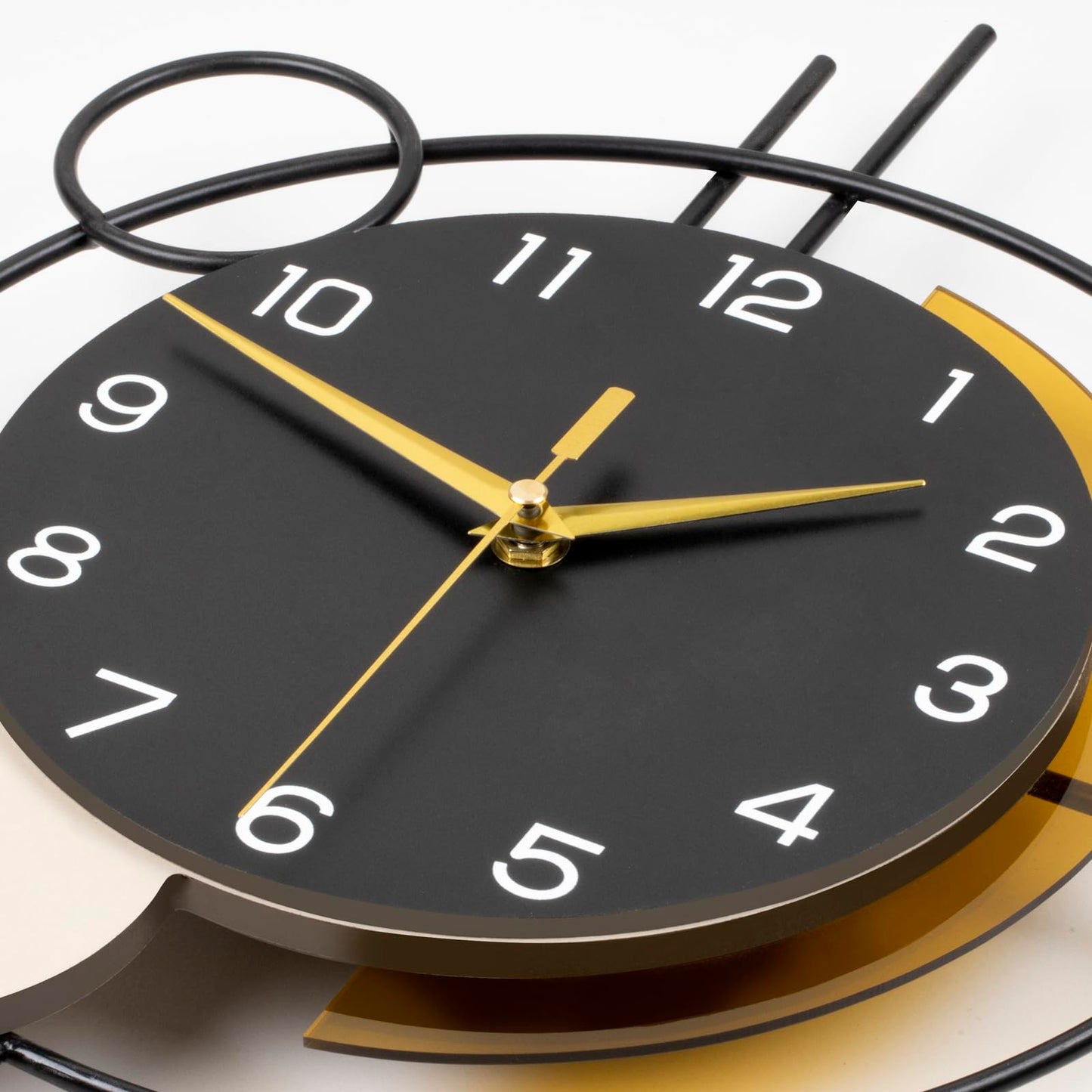Wall Clock Decorative Large Modern Wall Clock Silent Non-Ticking Battery Operated Gold Unique Pendulum Clock for Living Room,Bedroom,Office,Kitchen,Bathroom,Wall Decor 13.8x21.9in