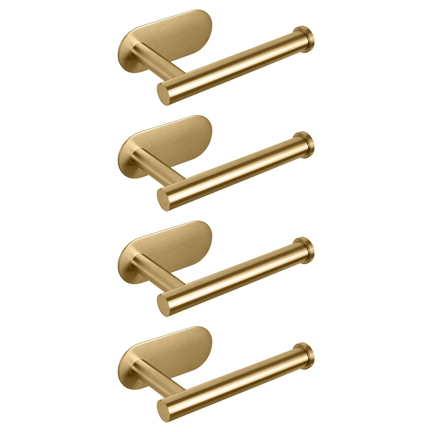 NearMoon Toilet Paper Holder Self Adhesive, Premium Thicken SUS304 Stainless Steel Rustproof Adhesive Toilet Roll Holder no Drilling for Bathroom, Kitchen, Washroom (1 Pack, Brushed Gold)