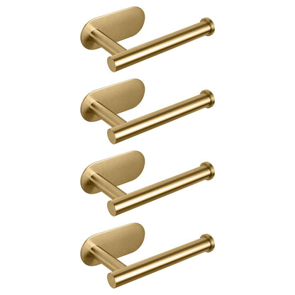NearMoon Toilet Paper Holder Self Adhesive, Premium Thicken SUS304 Stainless Steel Rustproof Adhesive Toilet Roll Holder no Drilling for Bathroom, Kitchen, Washroom (1 Pack, Brushed Gold)