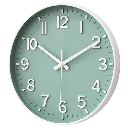 HZDHCLH Wall Clocks Battery Operated,Wall Clock Green,8 inch Wall Clock Silent Non Ticking Modern 3D Numbers for Kitchen Bedroom Living Room Office Classroom Decor