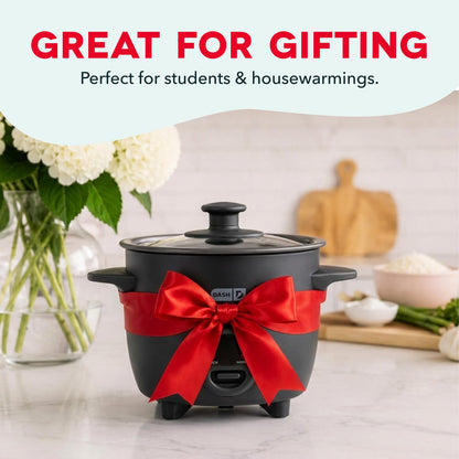 Dash Mini Rice Cooker | Small Rice Maker, 2 Cups Cooked / 1 Cup Uncooked, Ceramic Nonstick Removable Pot, Keep Warm Function, Compact and Portable for Dorm, Travel, Single Serve, Aqua