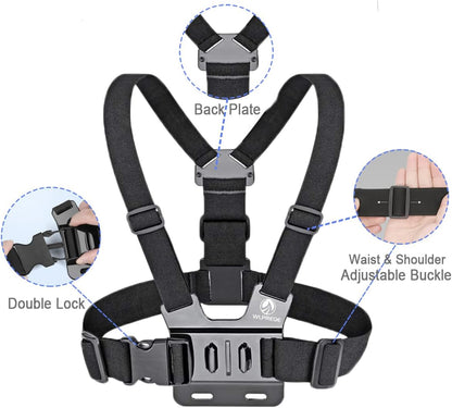 Phone Chest Mount Head Strap Accessories - Vlogging Kit for iPhone,POV Phone Holder for iPhone 17-Hands Free Body Camera Mount for Immersive Fishing Video Recording,YouTube,TikTok,Live Stream,Cooking