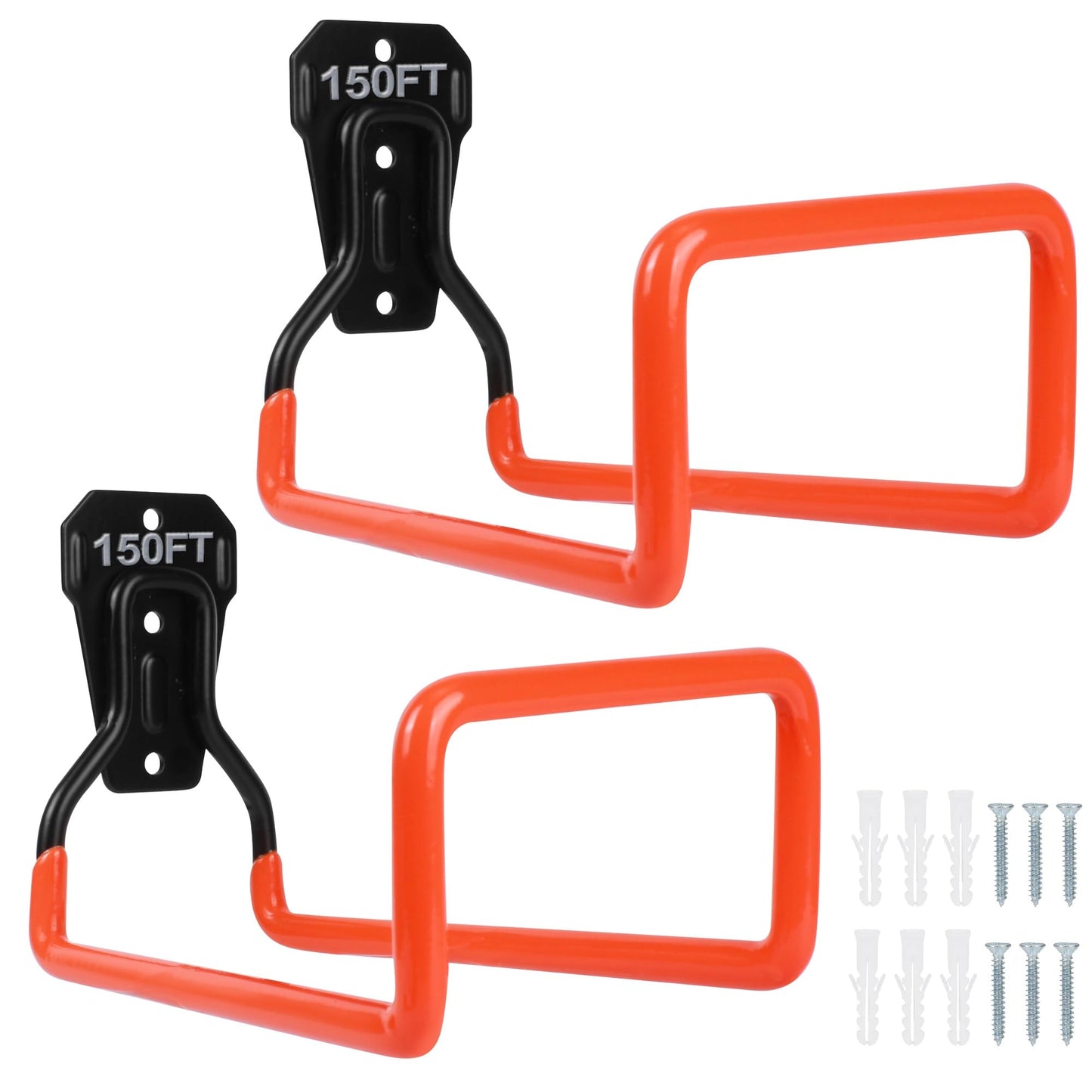 PeoMev Metal Garden Hose Holder - Heavy Duty Hose Hanger Wall Mounted Water Hose Holder for Outside Yard, Sturdy Hose Reel Hose Hooks for Water Hose, Extension Cords