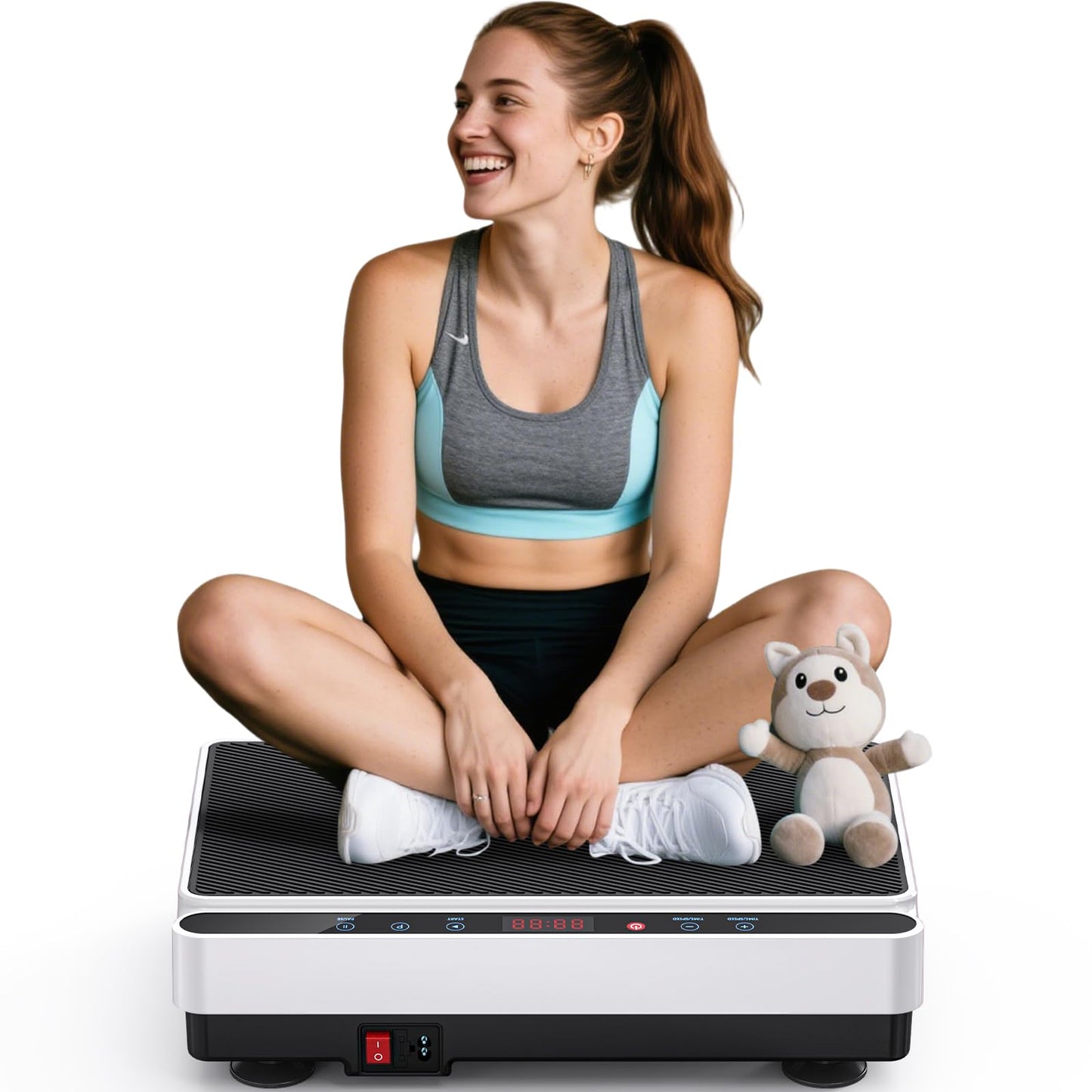 Vibration Plate Exercise Machine for Lymphatic Drainage, Full Body Shake Platform Board for Home Fitness, Fat Burning, 5 Program Modes and 99 Speed Levels