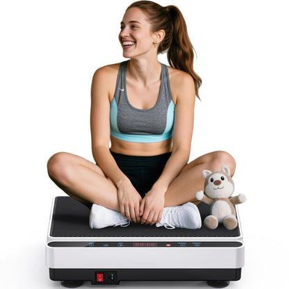 Vibration Plate Exercise Machine for Lymphatic Drainage, Full Body Shake Platform Board for Home Fitness, Fat Burning, 5 Program Modes and 99 Speed Levels