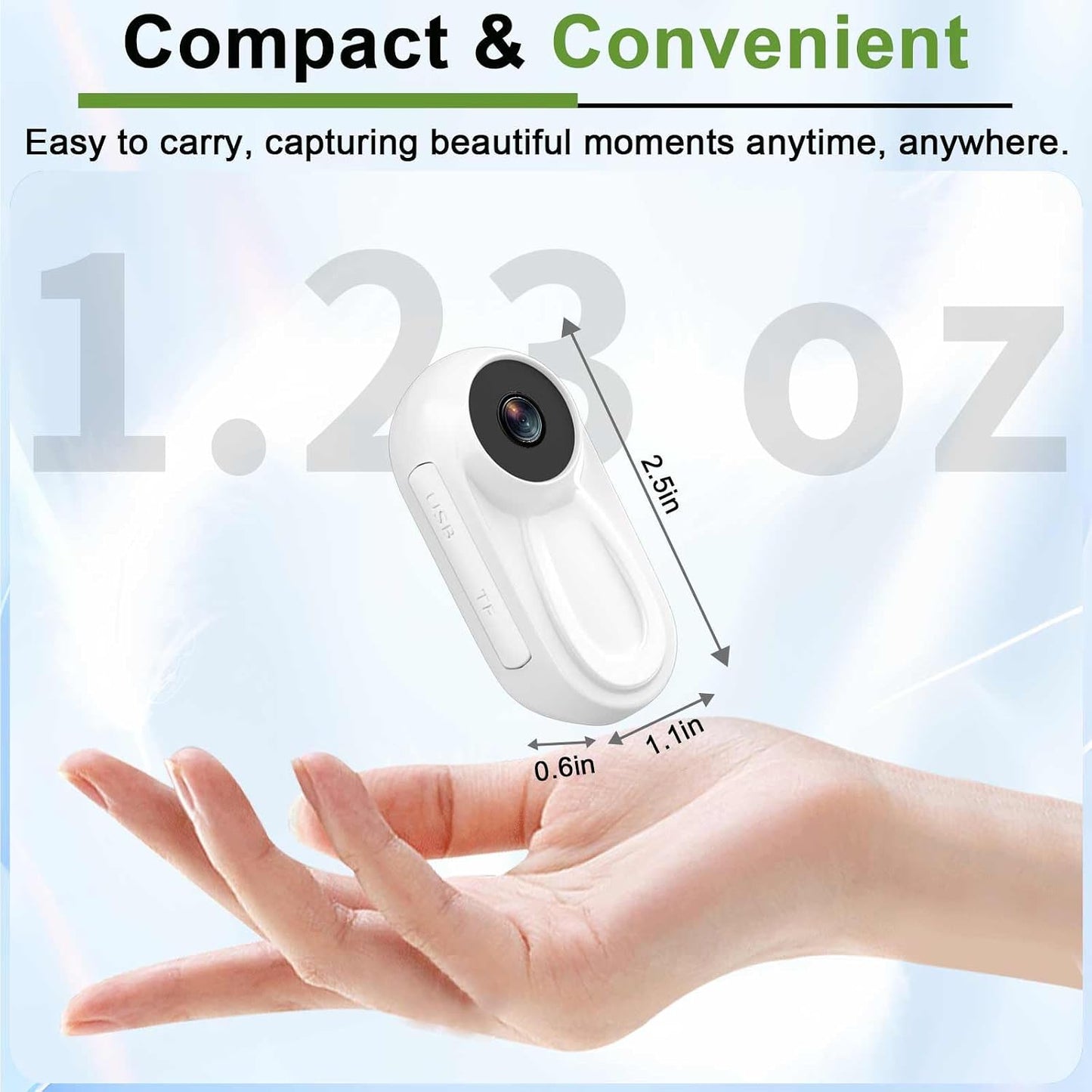 DJDAI Mini Body Camera 1080P Thumb Action Cameras Wearable Body Cam Built-in 64GB Card Hands Free Small Video Recorder Portable POV Camcorder with Magnetic Clip, Helmet Mount for Cycling, Travel, Pet