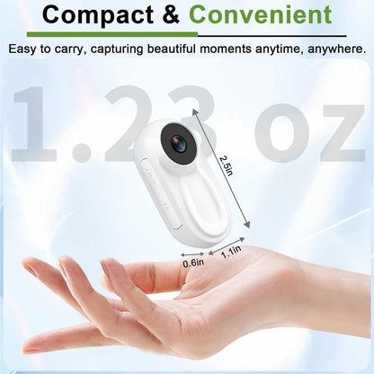 DJDAI Mini Body Camera 1080P Thumb Action Cameras Wearable Body Cam Built-in 64GB Card Hands Free Small Video Recorder Portable POV Camcorder with Magnetic Clip, Helmet Mount for Cycling, Travel, Pet