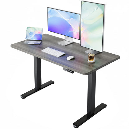 HUANUO 32" Small Electric Standing Desk Adjustable Height, 4 Memory Height Settings, Sit Stand Up Desk for Home Office & Computer Workstation, LightWalnut