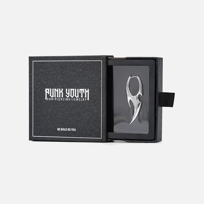 PUNKYOUTH Sharp Line Fluid Curve Earrings 18G 1mm Piercing Jewelry Edgy Minimalist Modern Claw Spike Huggie Hoop Dangle Drop For Women Men Polished Statement Everyday Wear Fashion Accessories