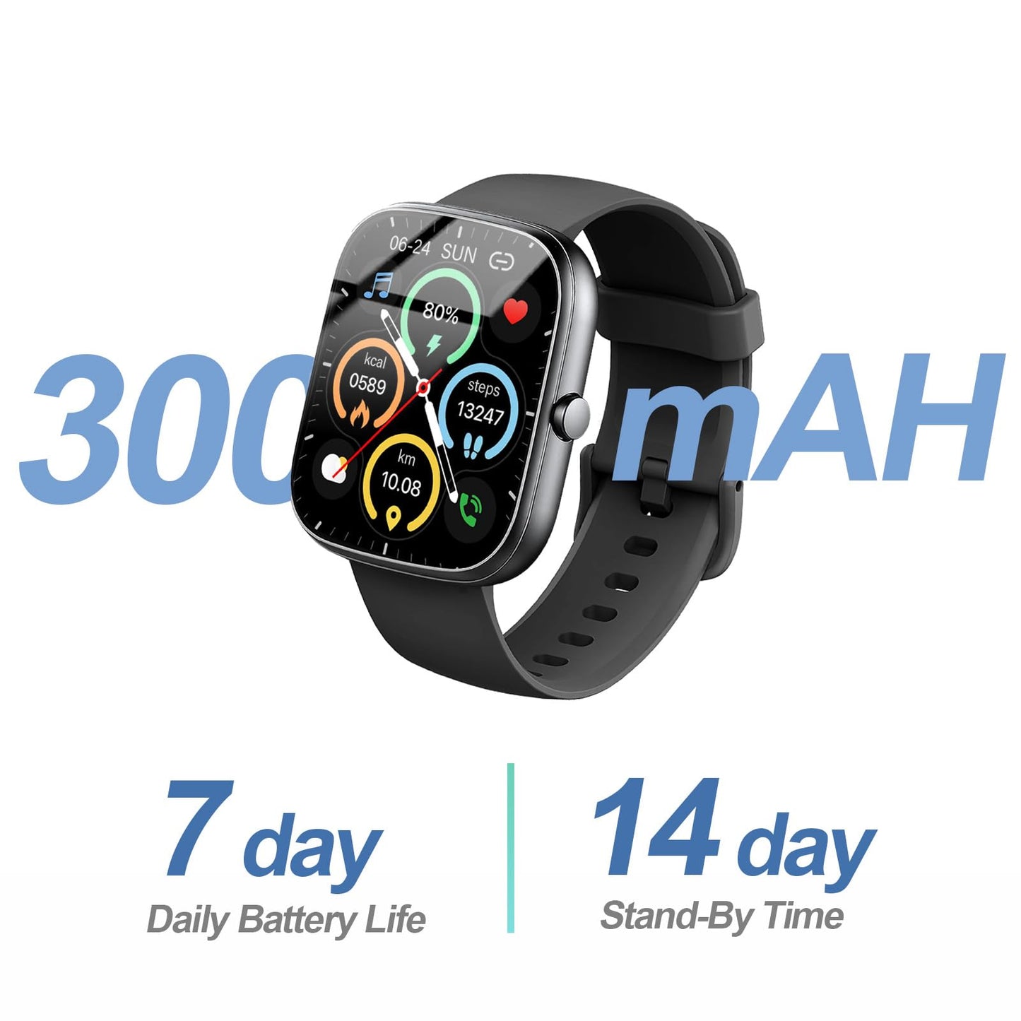 Smart Watch for Men Women, 1.91"Smartwatch with Answer/Make Call, Fitness Tracker with 100+ Sport Modes, Watches IP68 Waterproof/Heart Rate/Sleep Monitor/Pedometer, Activity Tracker for Android iOS