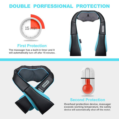 Mo Cuishle Women Men Gifts, Shiatsu Back Shoulder and Neck Massager with Heat, Electric Deep Tissue 4D Kneading Massage, Best Gifts for Mom Dad Wife Husband her Him, Christmas, Birthday (NOT Cordless)