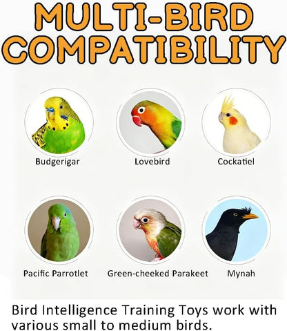 Bird Intelligence Training Toys, Balance Bike Accessories for Parrots, Parrot Puzzle Bicycle Table Top Prop, Educational Interactive Bird Exercising Foot Talon Toy, 2 Pieces, Orange