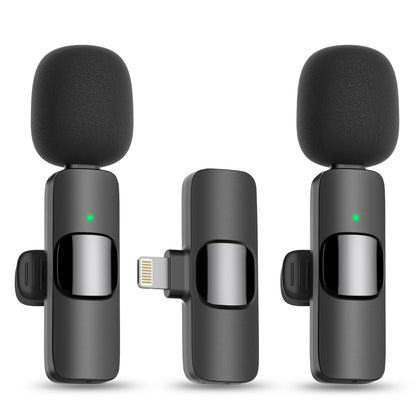 MAYBESTA Wireless Mini Microphone for iPhone, Android Phone - 2 Pack Lavalier Lapel Mic for Audio Video Recording - Clip on Content Creator Microphones for YouTube Tiktok Podcast Vlogging