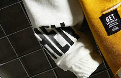 DUDHUH Mens Hoodie Fashion Pullover Letter Print Tracksuit Techwear Casual Coat Hip-Hop Sweatshirt