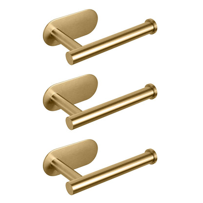 NearMoon Toilet Paper Holder Self Adhesive, Premium Thicken SUS304 Stainless Steel Rustproof Adhesive Toilet Roll Holder no Drilling for Bathroom, Kitchen, Washroom (1 Pack, Brushed Gold)