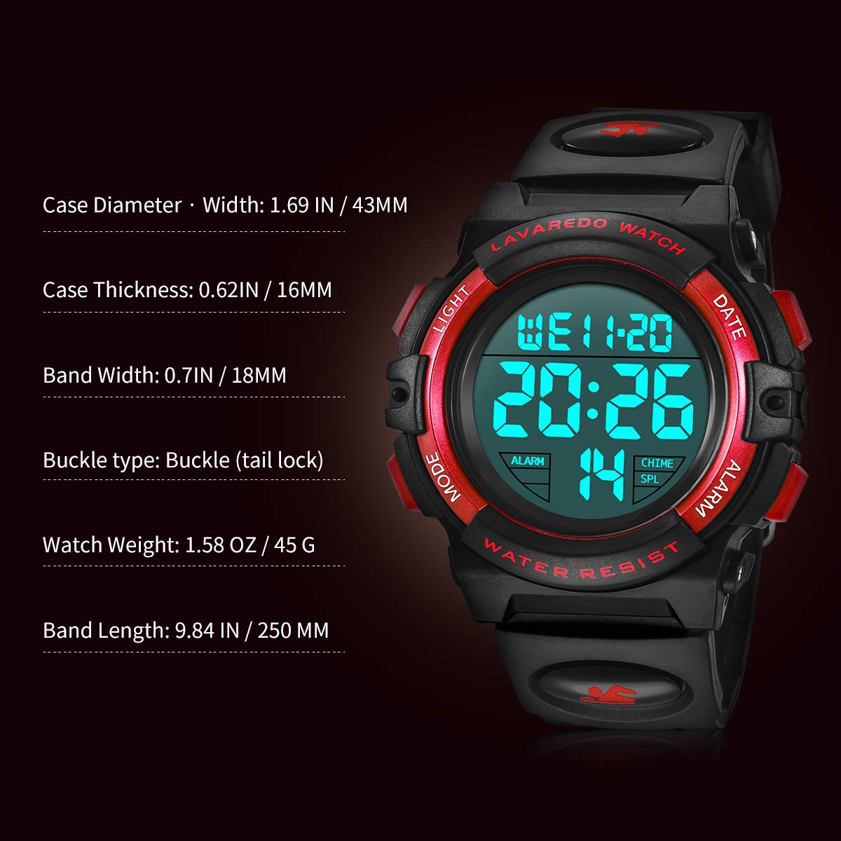 Kids Watch,Boys Watch for 3-15 Year Old Boys,Digital Sport Outdoor Multifunctional Chronograph LED 50 M Waterproof Alarm Calendar Analog Watch for Children with Silicone Band,Kids Gift