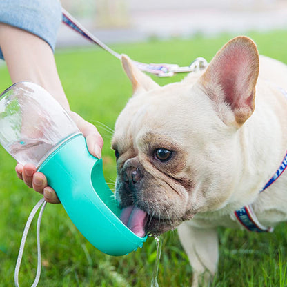 Kalimdor Dog Water Bottle, Leak Proof Portable Puppy Water Dispenser with Drinking Feeder for Pets Outdoor Walking, Hiking, Travel, Food Grade Plastic (19oz Blue)