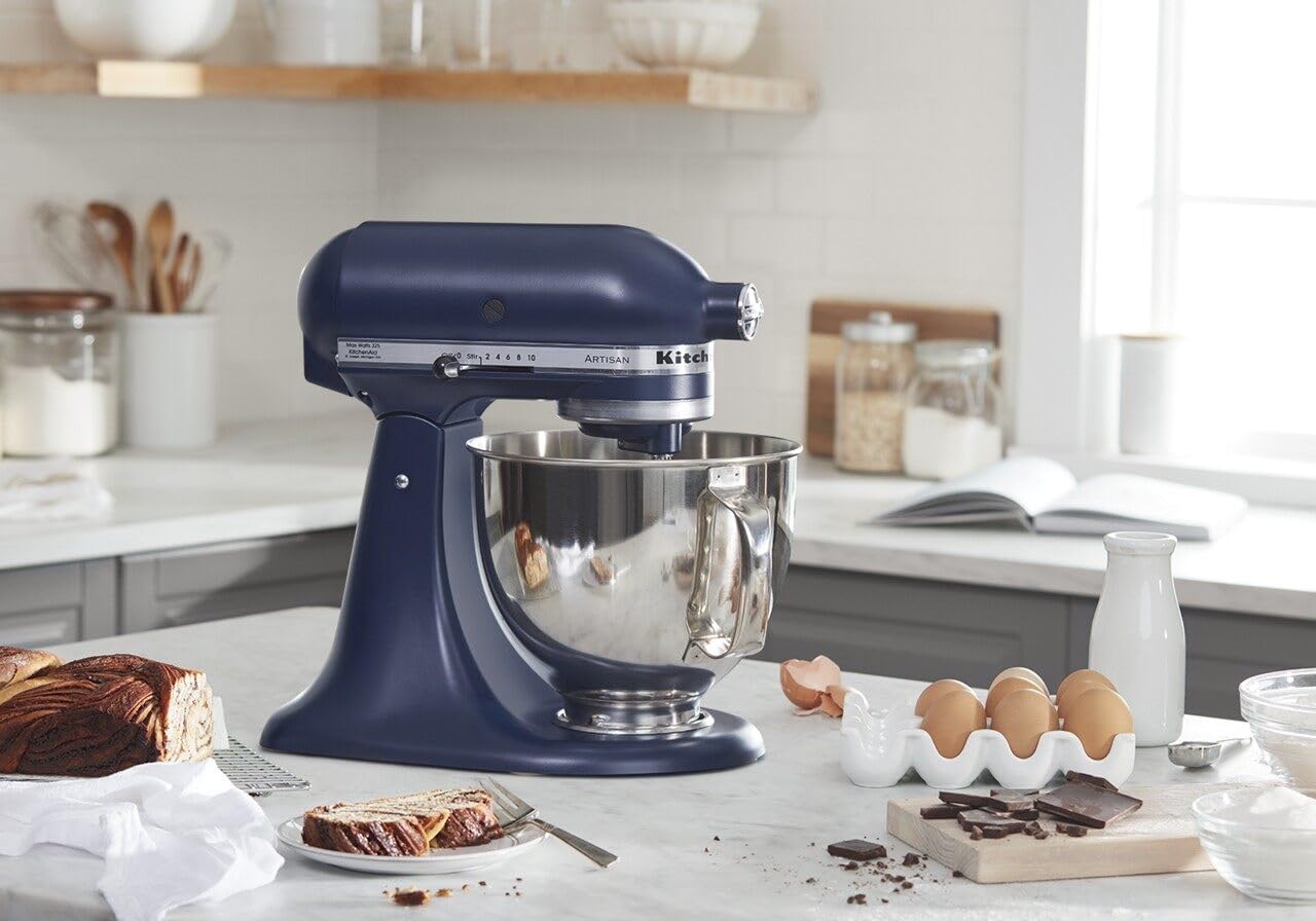 KitchenAid Artisan Series 5 Quart Tilt Head Stand Mixer with Pouring Shield KSM150PS, Almond Cream