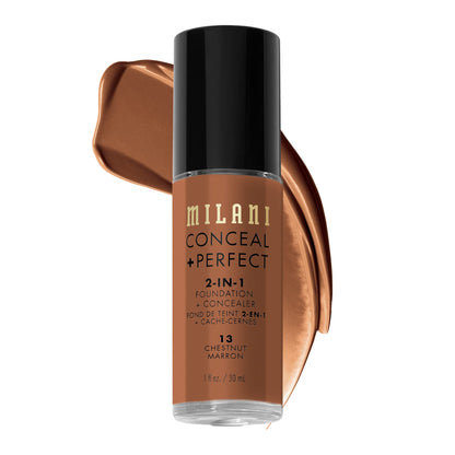 Milani Conceal + Perfect 2-in-1 Foundation + Concealer for a Flawless Complexion, Under Eye Corrector, Cover Redness and Imperfections, Waterproof and Sweatproof - 05A-Natural Beige