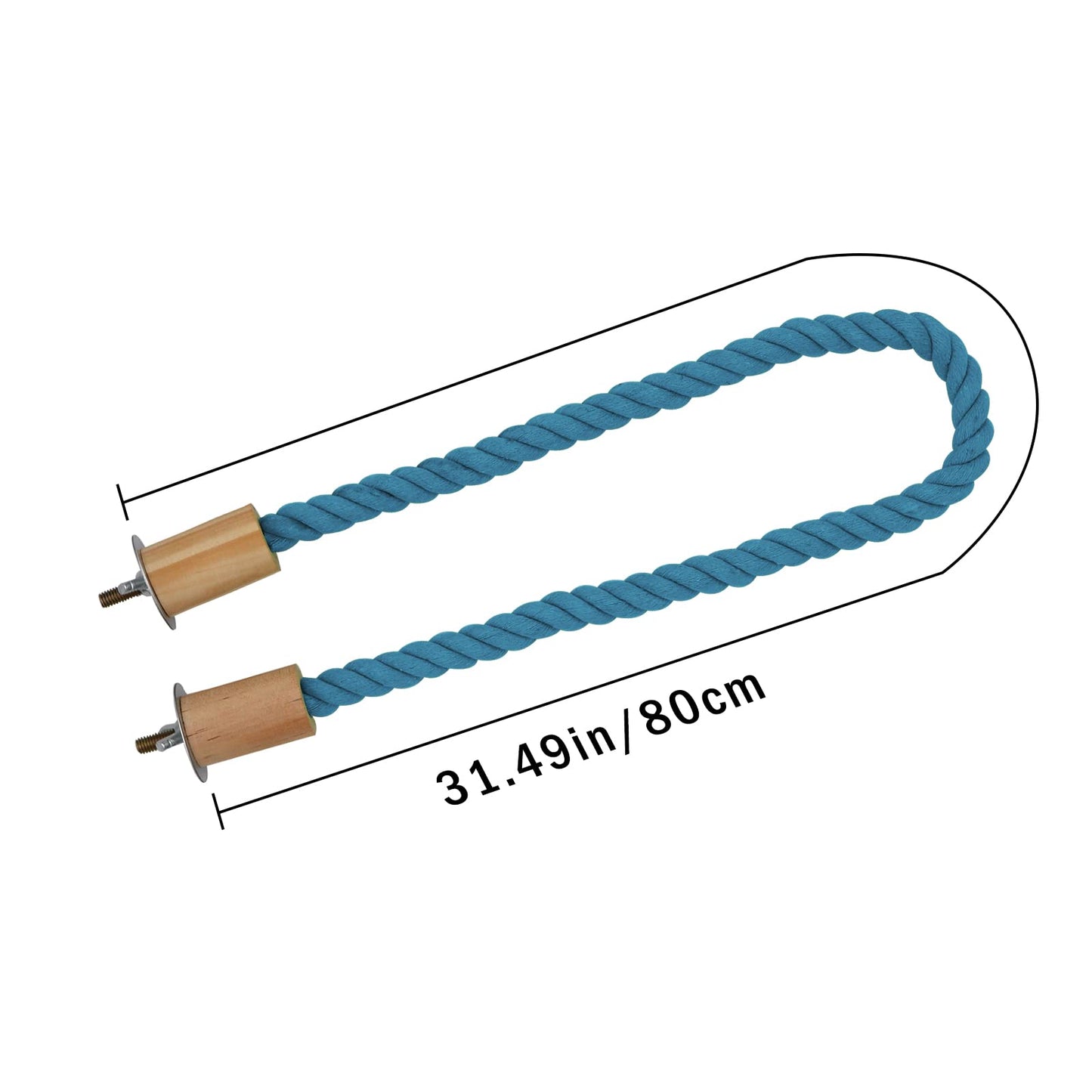 2 Pack Bird Hemp Rope Perch Swing, Bird Cage Stand Pole Accessories, Paw Grinding Standing Climbing Perch for Parrot, Parakeet, Budgies, Lovebirds(23.62"/60 cm)