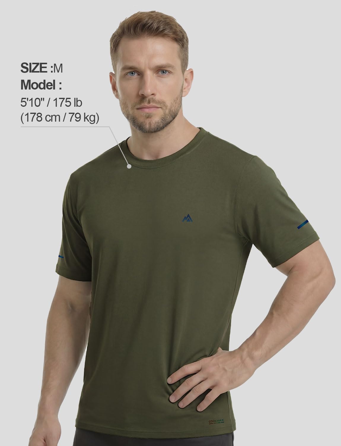 Cooling Bamboo Viscose T-Shirt for Men, Moisture Wicking Lightweight Quick Dry Workout Tee for Hot Weather