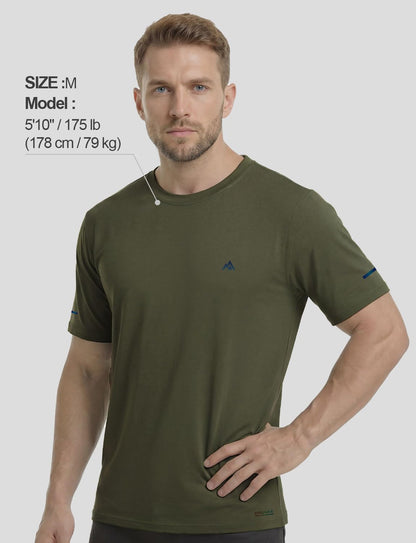 Cooling Bamboo Viscose T-Shirt for Men, Moisture Wicking Lightweight Quick Dry Workout Tee for Hot Weather