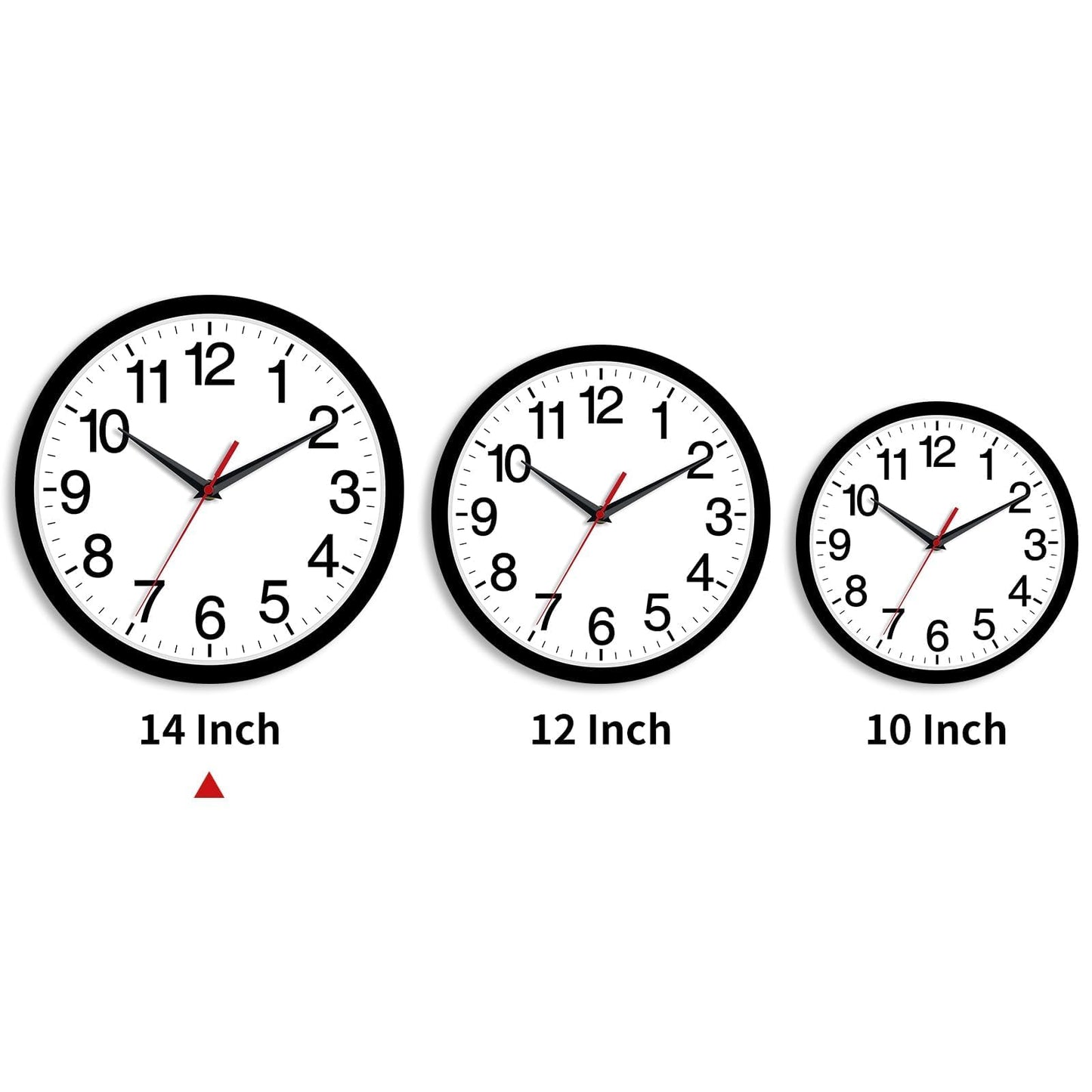 Rohioue Wall Clock Modern 8 Inch Battery Operated Silent Non Ticking Small Analog Clock for Living Room Office Home Bedroom Kitchen Bathroom(Black)