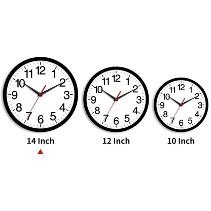 Rohioue Wall Clock Modern 8 Inch Battery Operated Silent Non Ticking Small Analog Clock for Living Room Office Home Bedroom Kitchen Bathroom(Black)